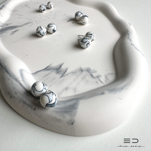bulb uhani | marble črna