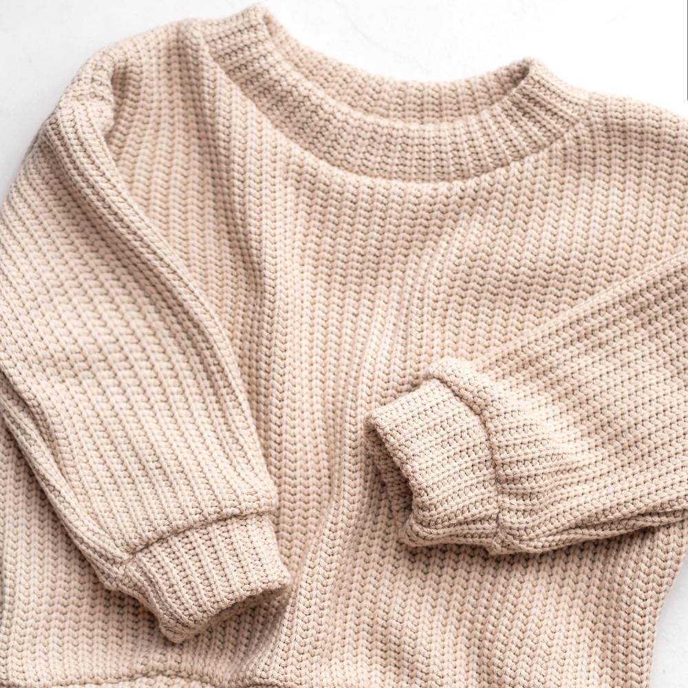 Adult Oversized Jumper - Cable Knit Beige