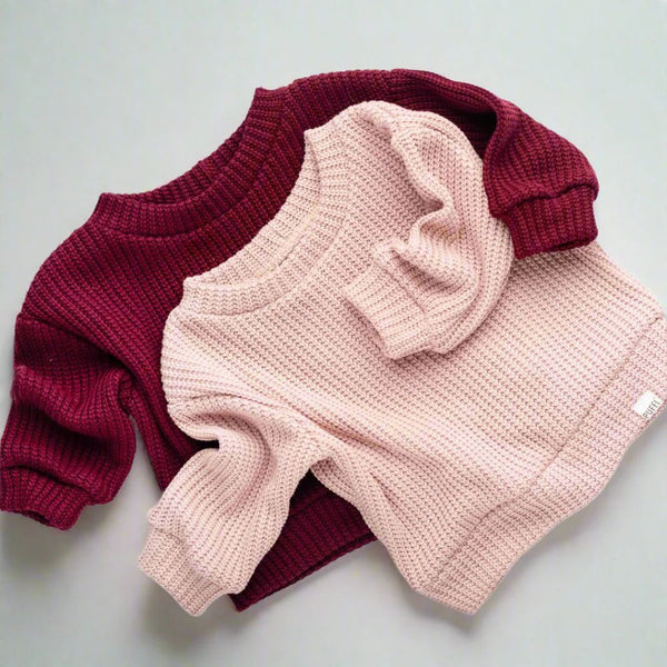 Children's Sweatshirt - Cable Knit Bordeaux