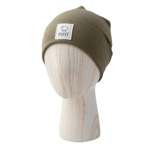 Otroška kapa Beanie - Ribbed OLIVNO ZELENA