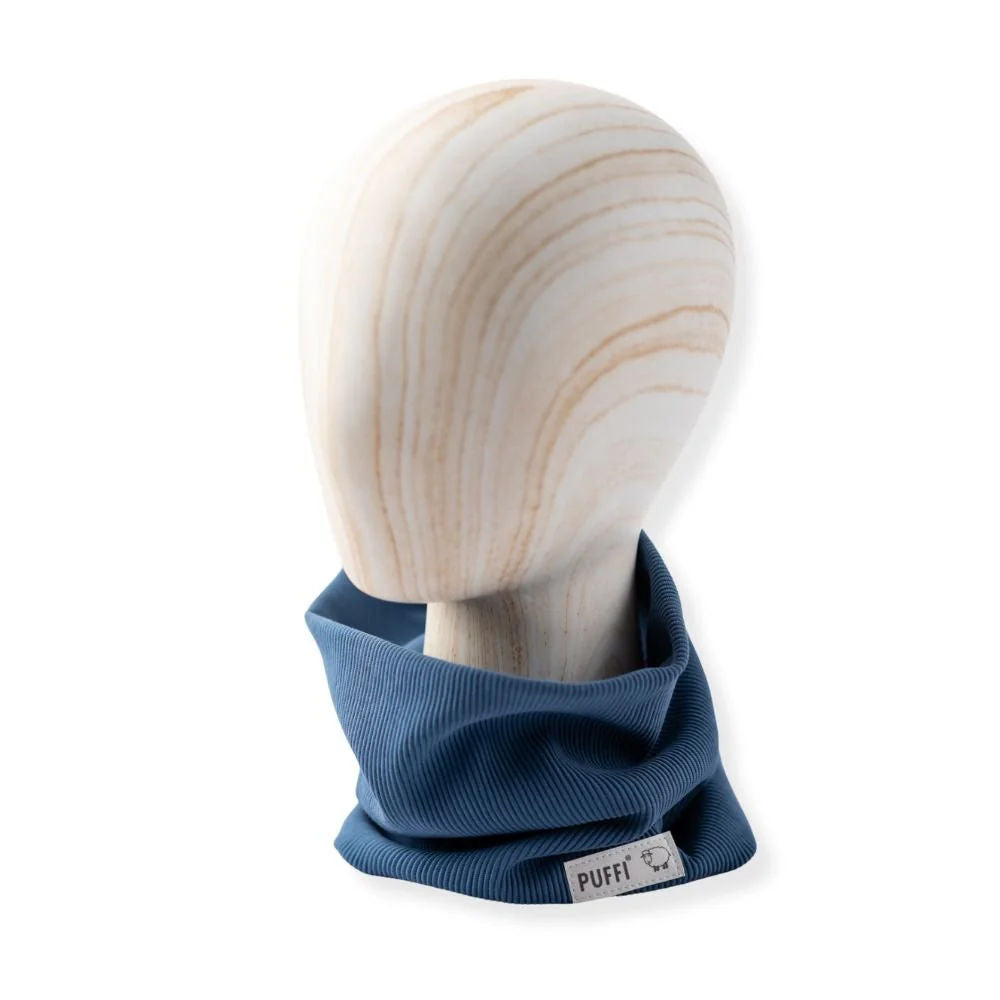Children's tube scarf - ribbed Jeans blue