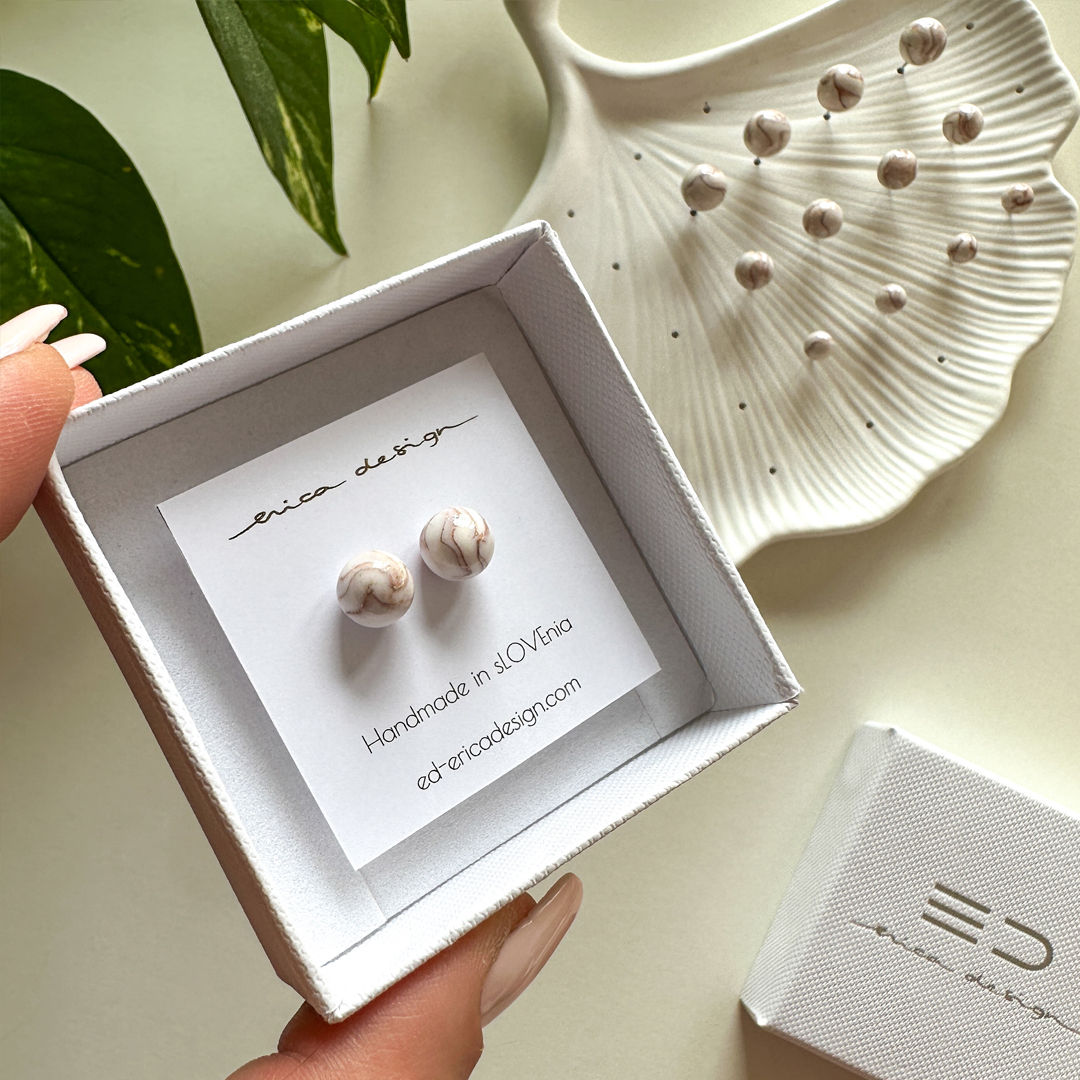 bulb marble uhani | velikost po izbiri