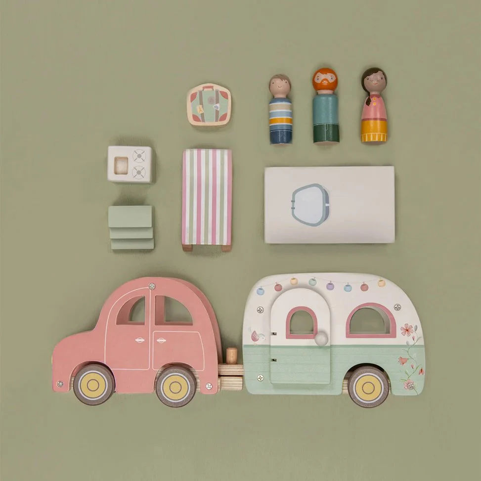 Little Dutch® Wooden car with trailer