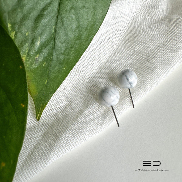bulb uhani | marble srebrne bleščice