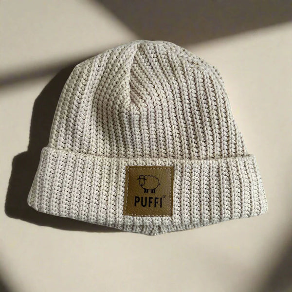 Knitted lined hat - Beige