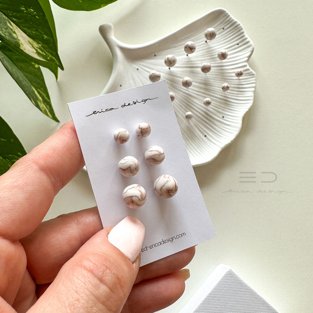 bulb marble uhani | velikost po izbiri