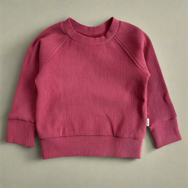 Children's Ribbed Maja - Raspberry