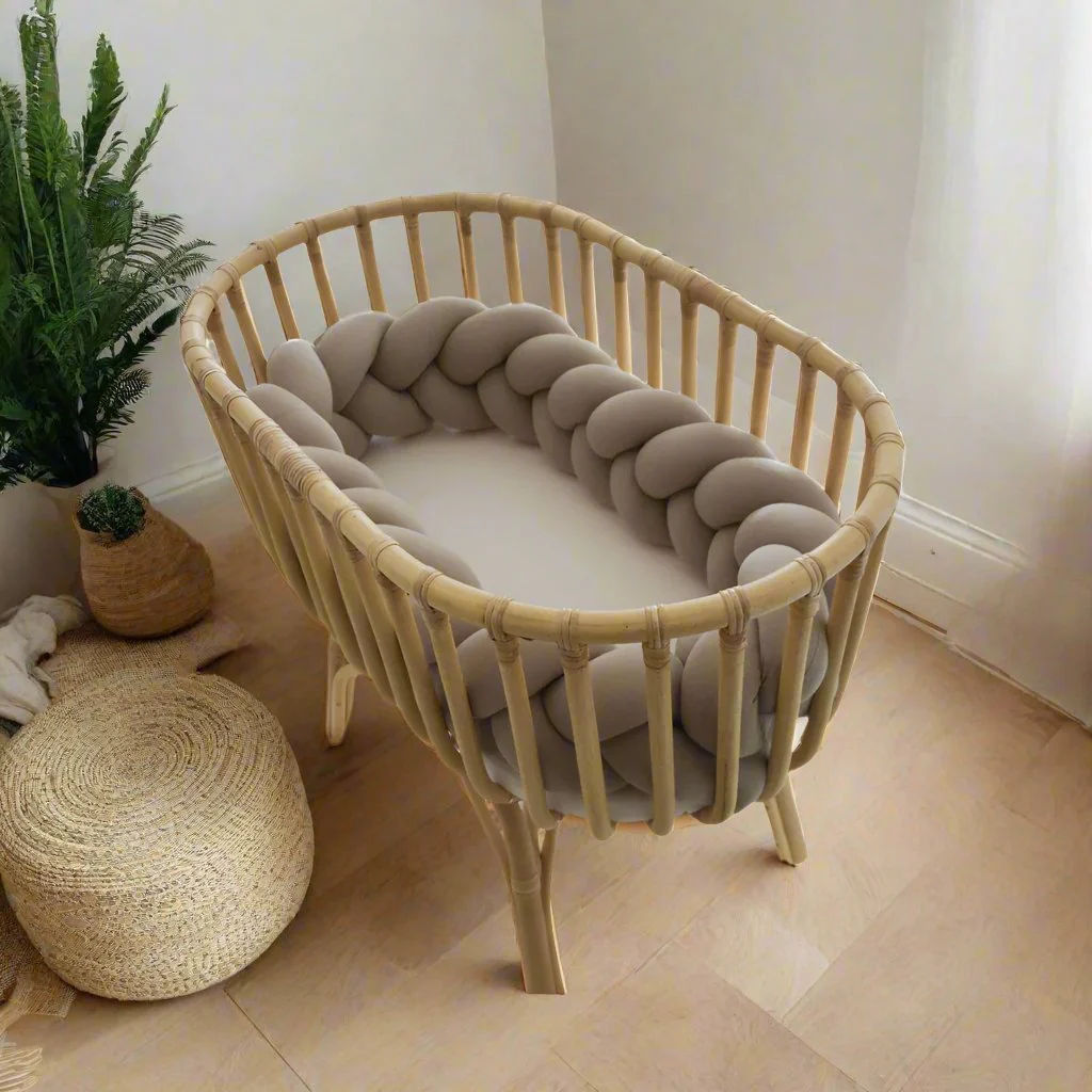 Single slatted bed skirt for children's bed CLASSIC DARK BEIGE