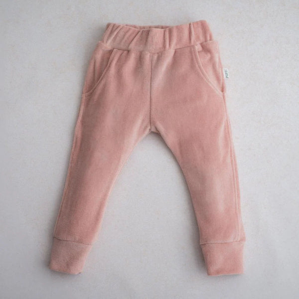 Otroške Hlače FLUFFY - PLIŠ POWDER PINK