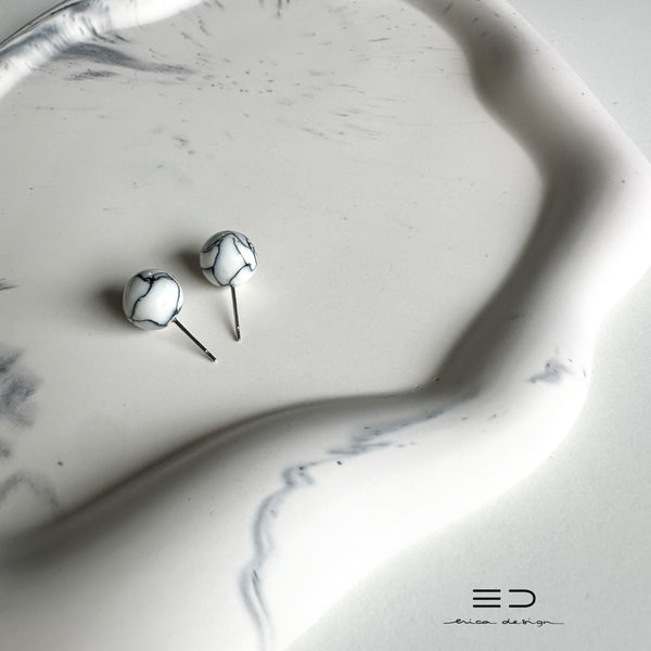 bulb uhani | marble črna