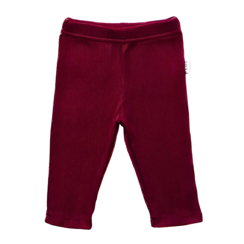 Otroške hlače LEGGINS -  ribbed Bordo Rdeča
