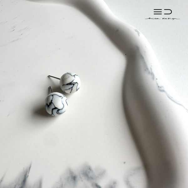 bulb uhani | marble črna