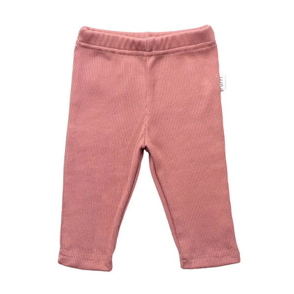 BABY LEGGINS -  ribbed BRICK