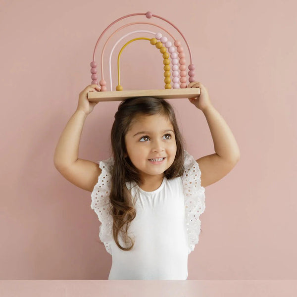Little Dutch® Wooden Abacus Rainbow Calculator, Pink