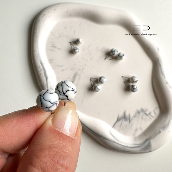 bulb uhani | marble črna