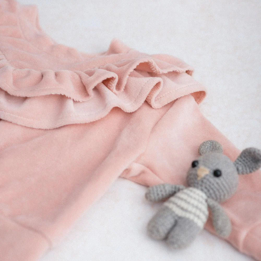 Otroška Jopa FLUFFY - PLIŠ POWDER PINK