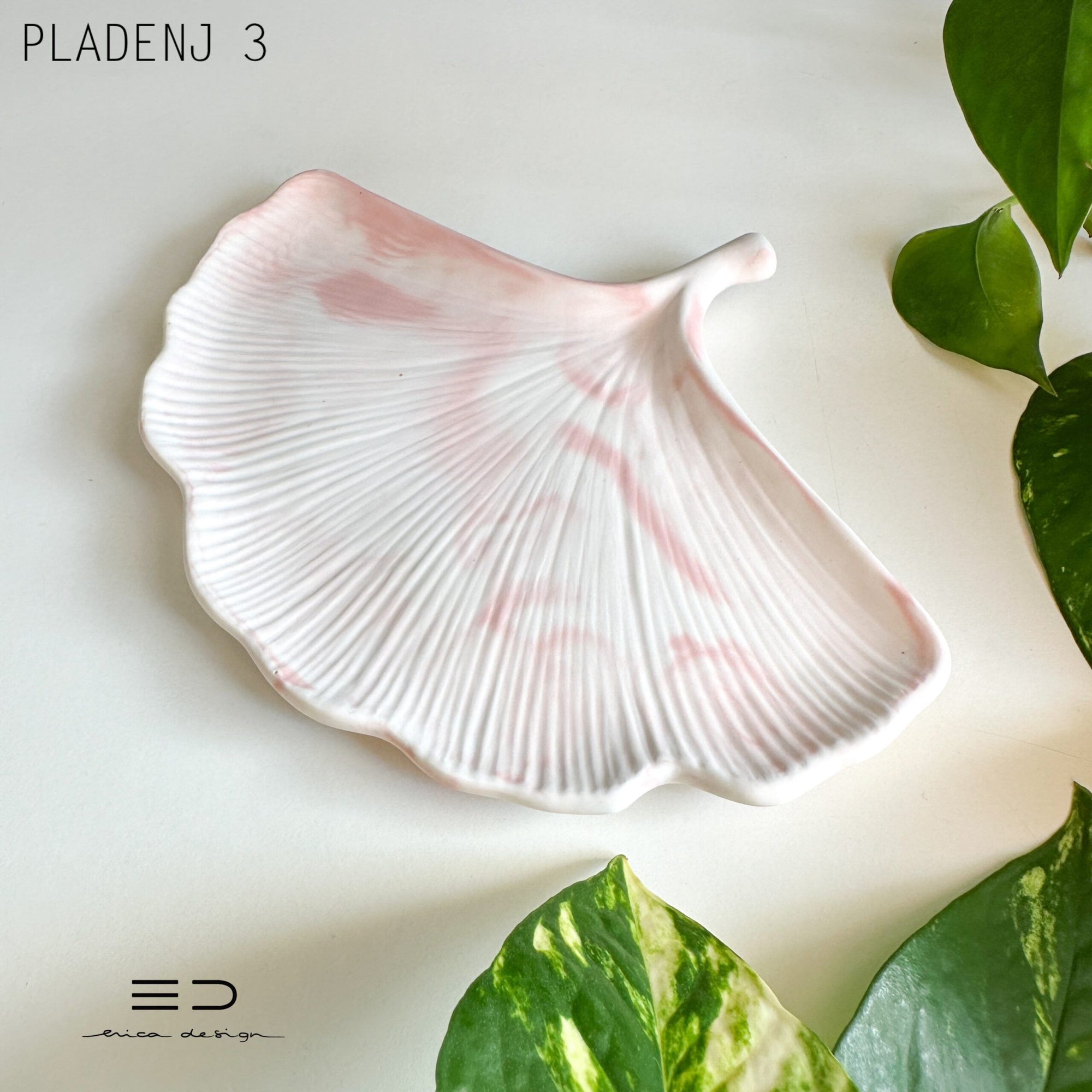 dekorativni pladenj ginko | roza