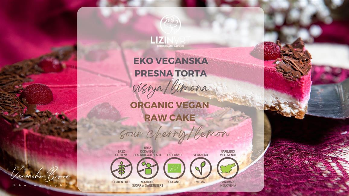 Fresh cake with ECO certificate - MONO - lemon/cherry (large/16 pieces/diameter-26)