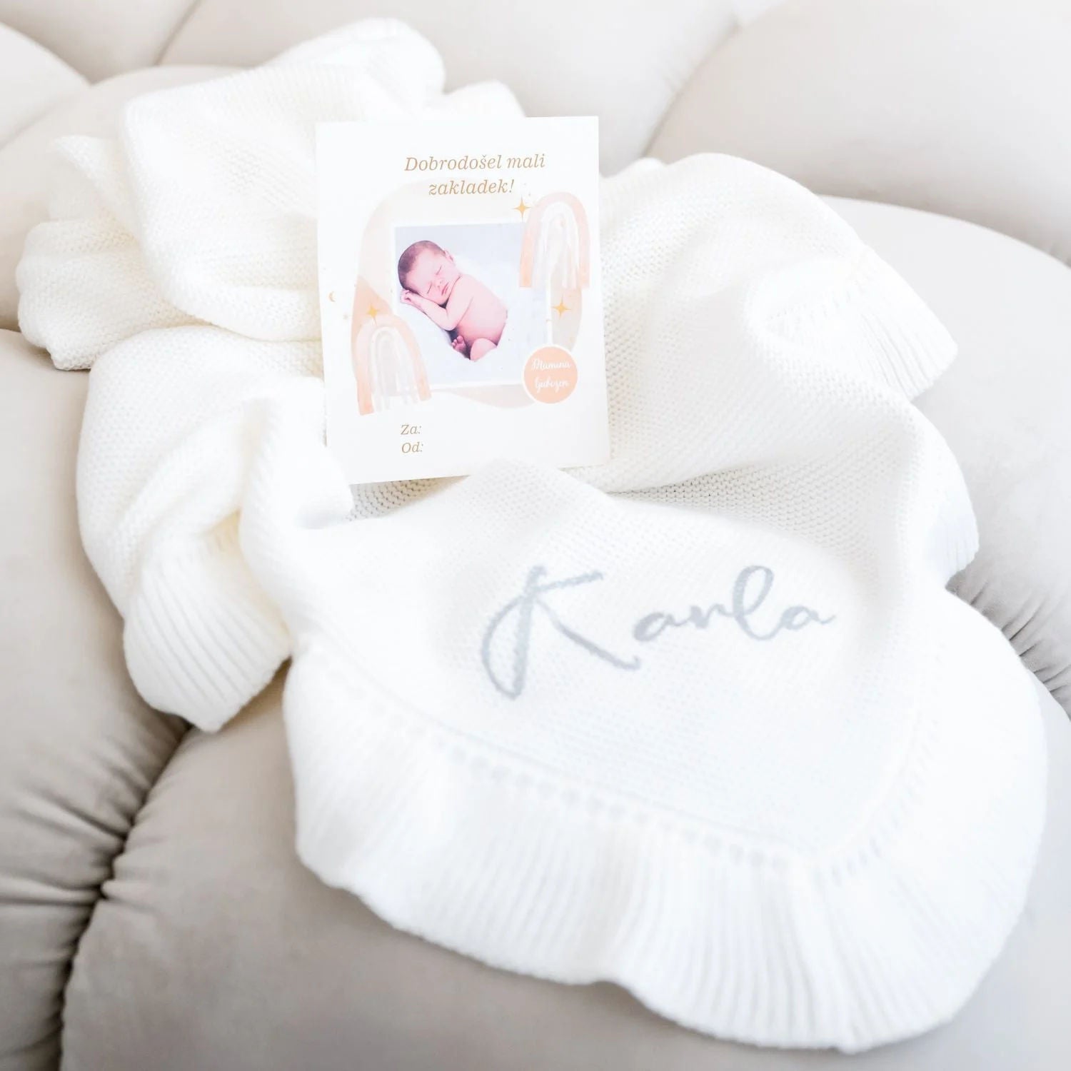 Cotton blanket with name