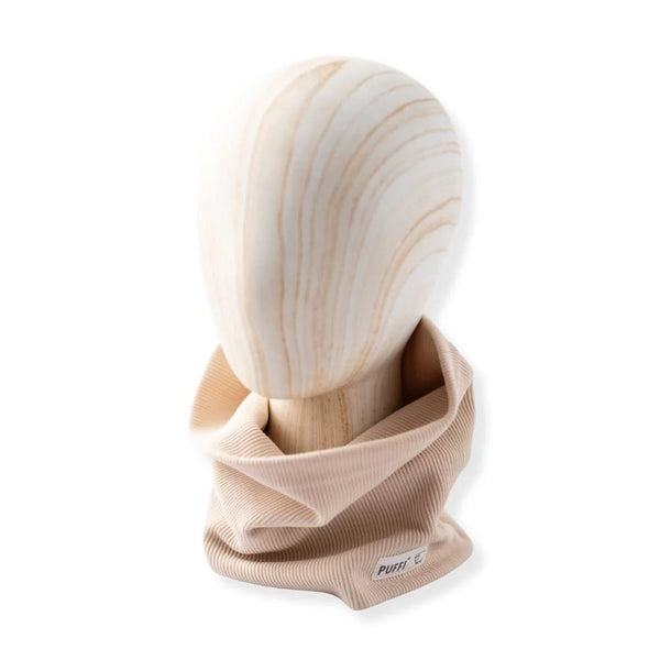 Children's tube scarf - ribbed Light beige