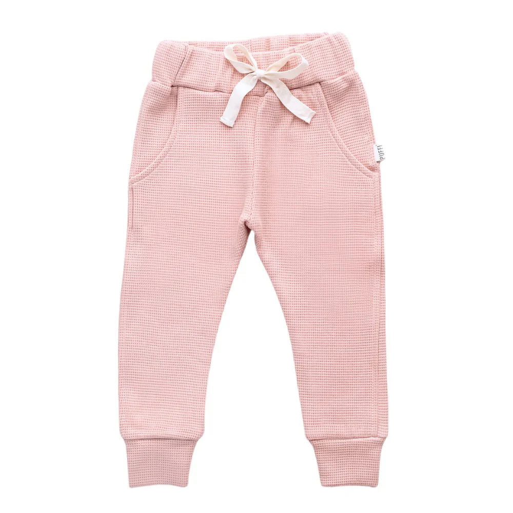 Children's Waffle Pants MONOCROME - Powder Pink