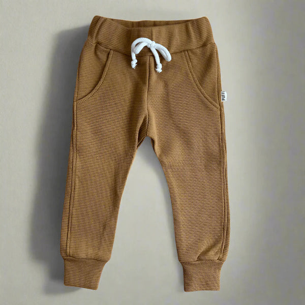 Children's waffle pants, Ochre