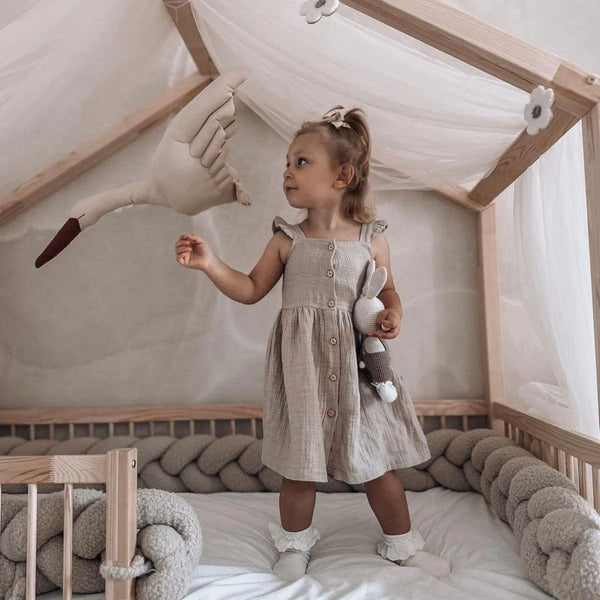 Single braid border for children's bed BOUCLE NATURAL