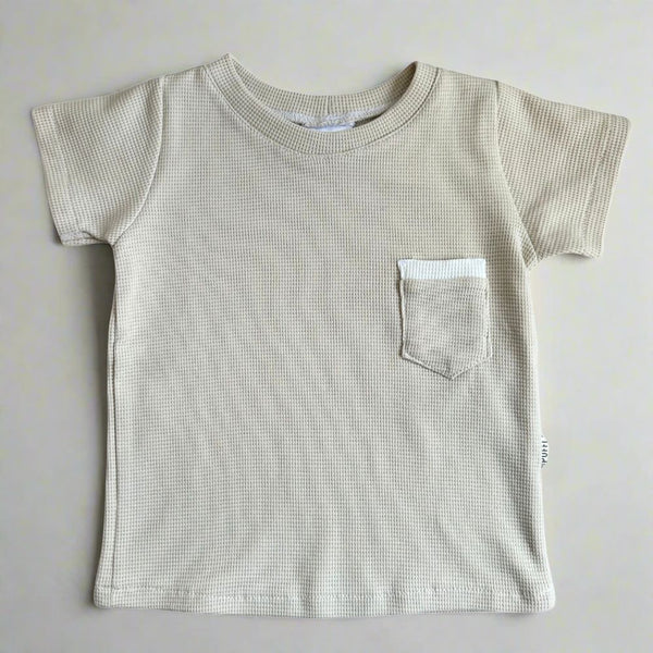 Children's short sleeves - WAFFLE BEIGE