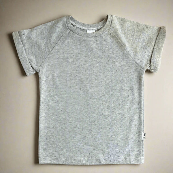 Children's short sleeves - Pointoille knitwear Grey