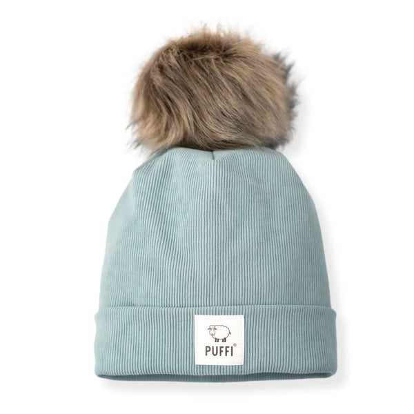 Odrasla kapa Beanie + POM POM - Ribbed MINT