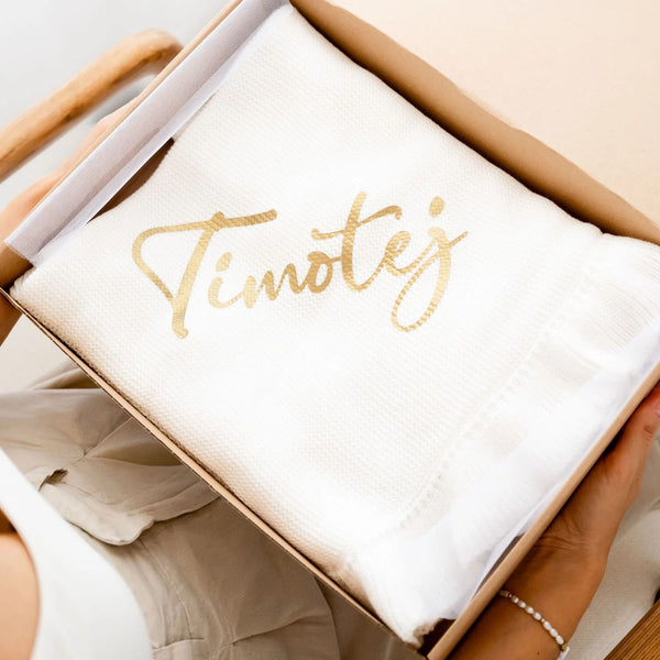 Cotton blanket with name
