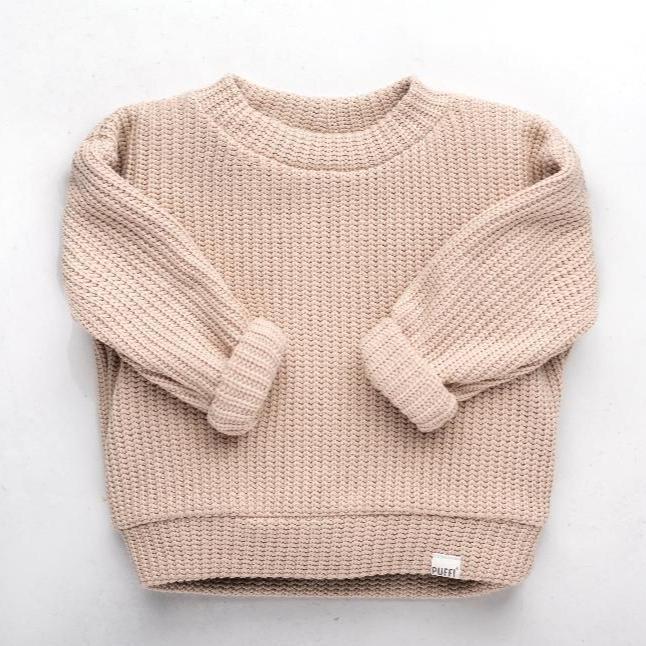 Adult Oversized Jumper - Cable Knit Beige
