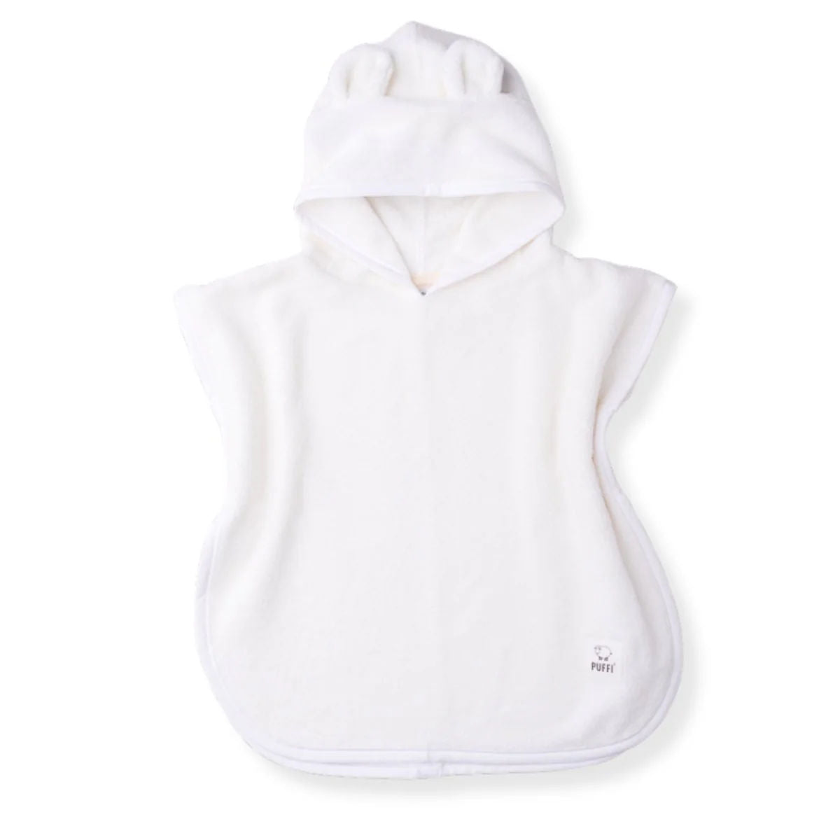 Children's Bath Poncho with Ears, TERRY white