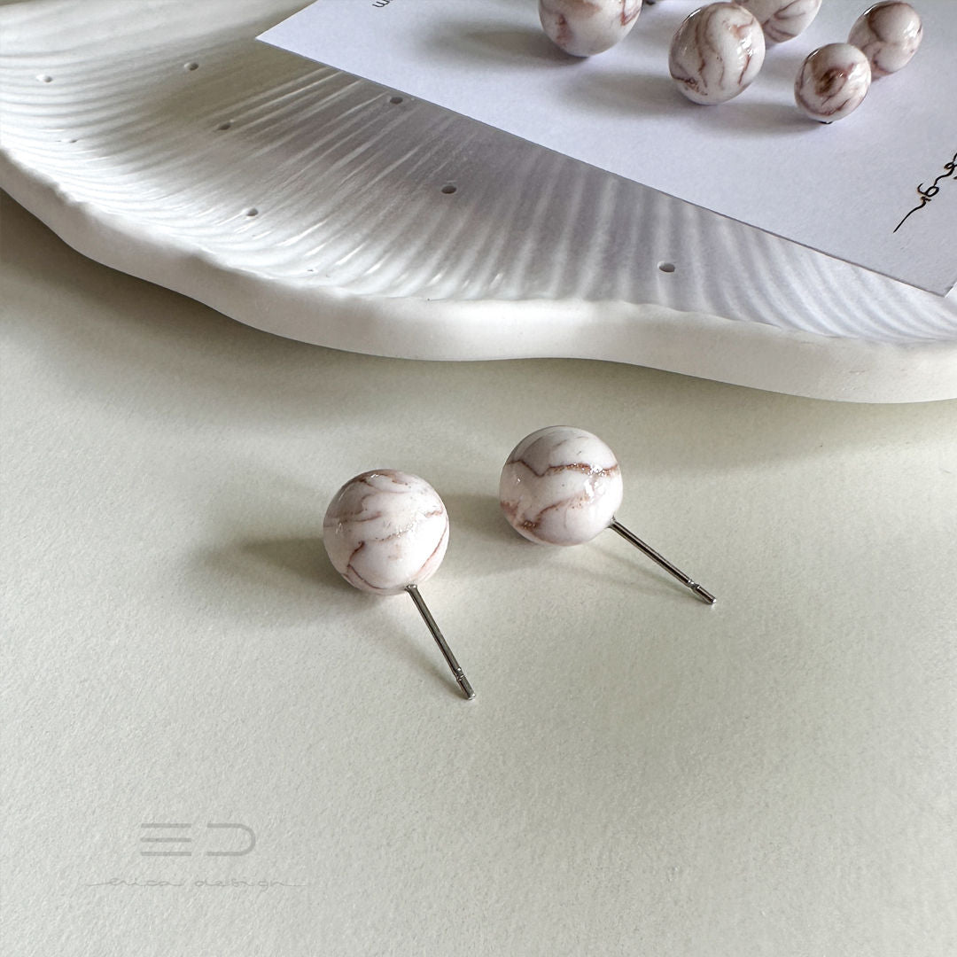 bulb marble uhani | velikost po izbiri