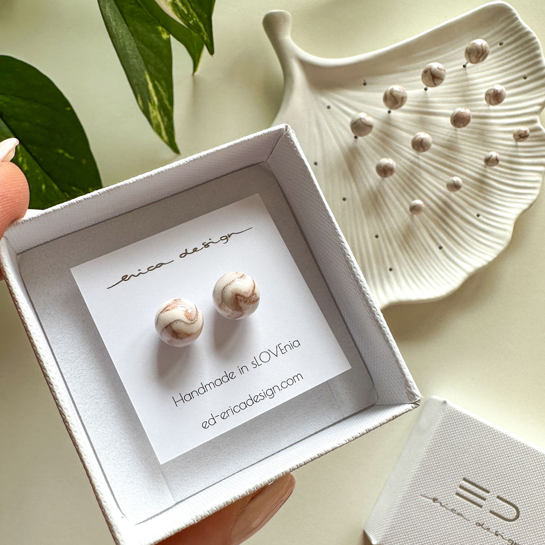 bulb marble uhani | velikost po izbiri
