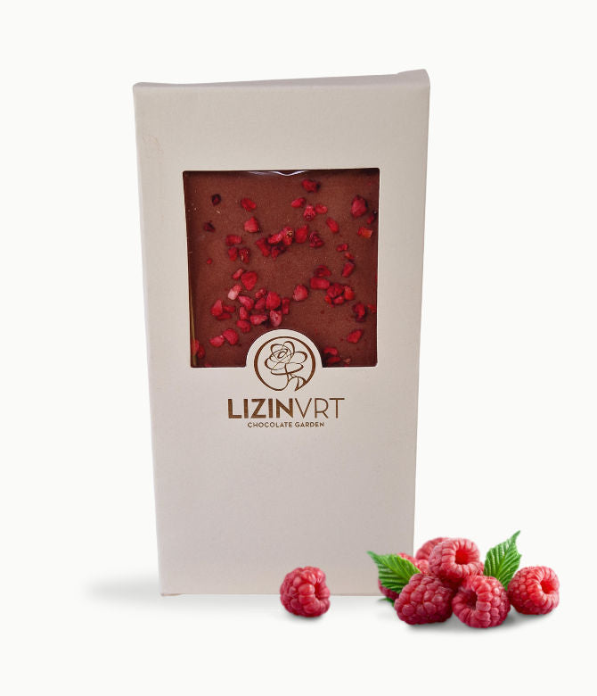 Bio veganska bela čokolada "BLONDI" - liofilizirana malina 35 g