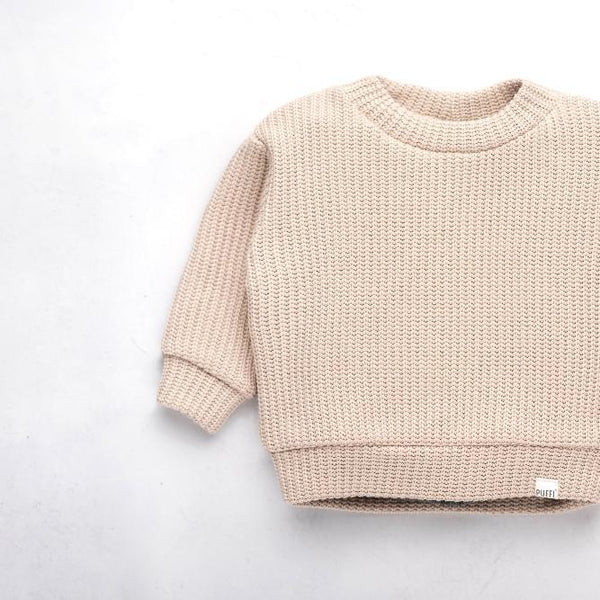 Children's Sweatshirt - Cable Knit Beige