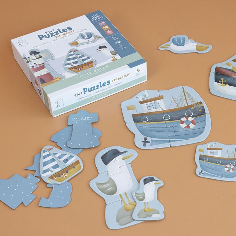 Little Dutch® Puzzle Sailors Bay 6 in 1