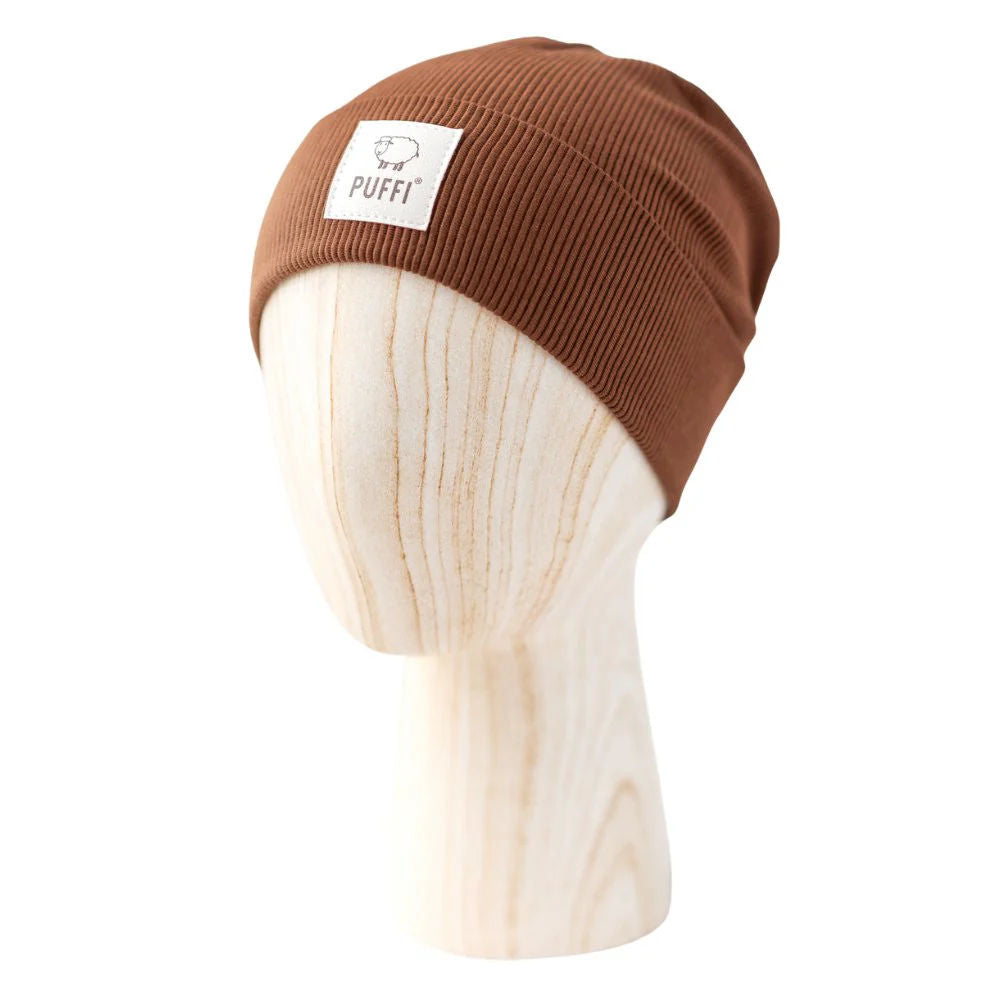 Children's Beanie - Ribbed CHOCOLATE