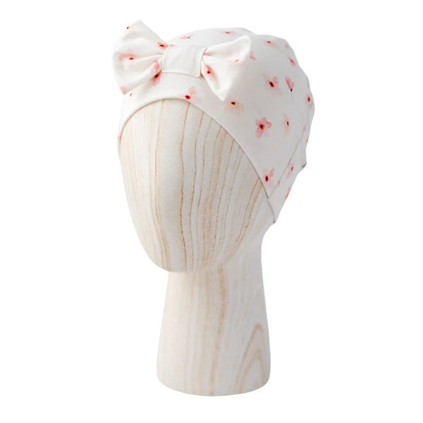 Children's Beanie + BOW Sakura flower
