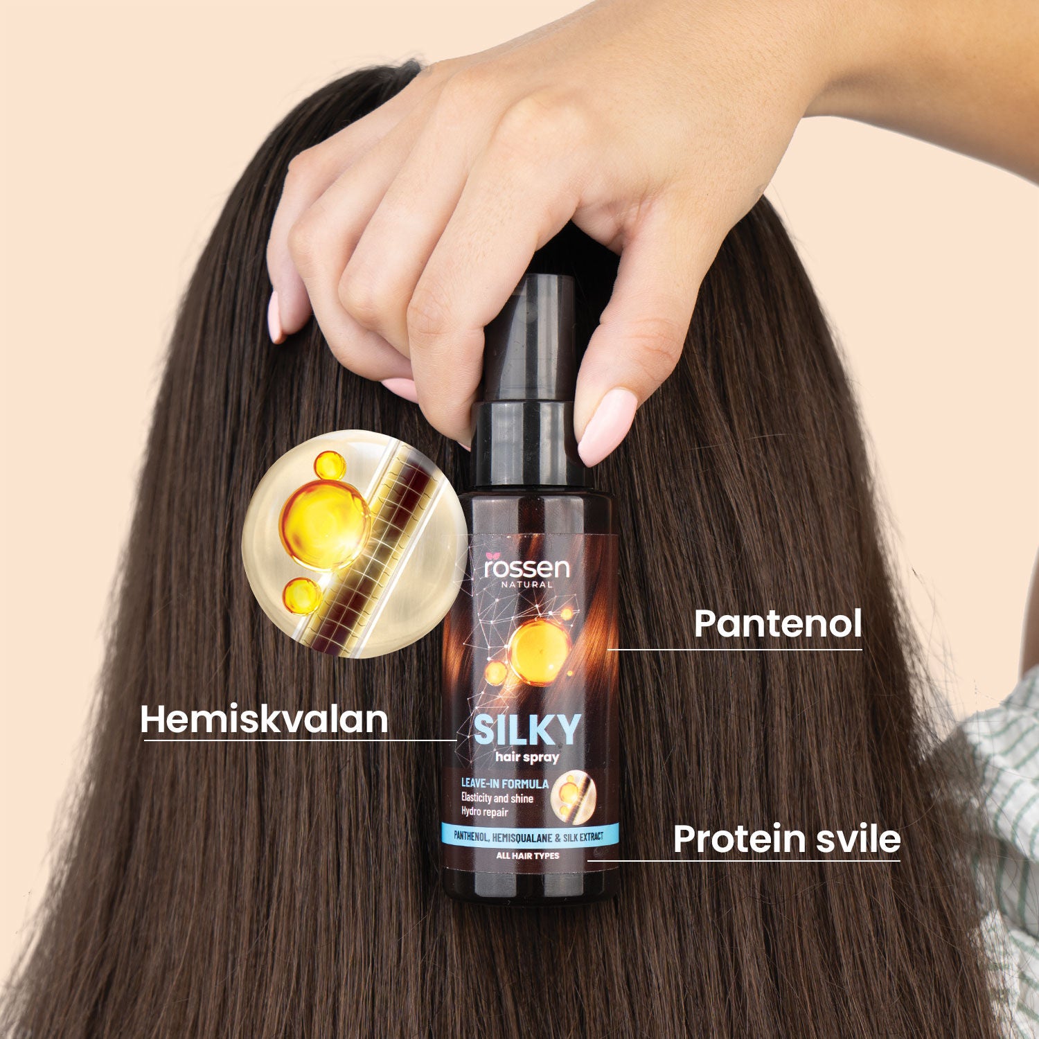 Silky hair thermal protection spray