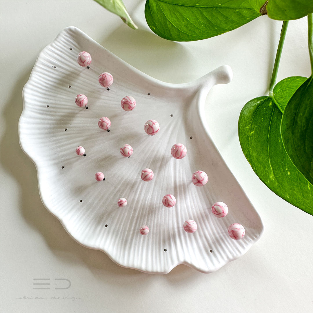 bulb marble roza uhani | velikost po izbiri