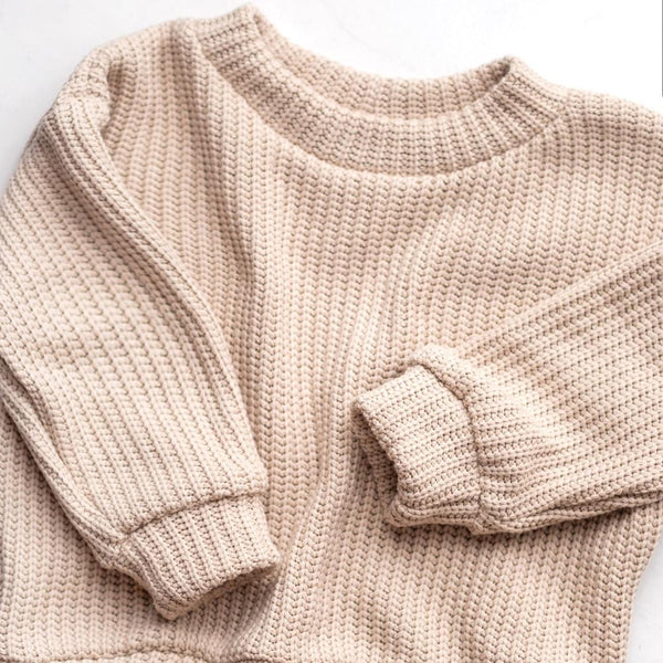 Children's Sweatshirt - Cable Knit Beige