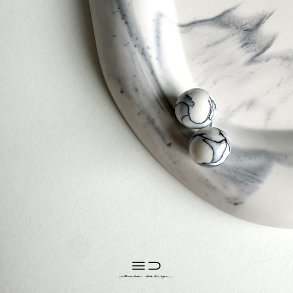 bulb uhani | marble črna