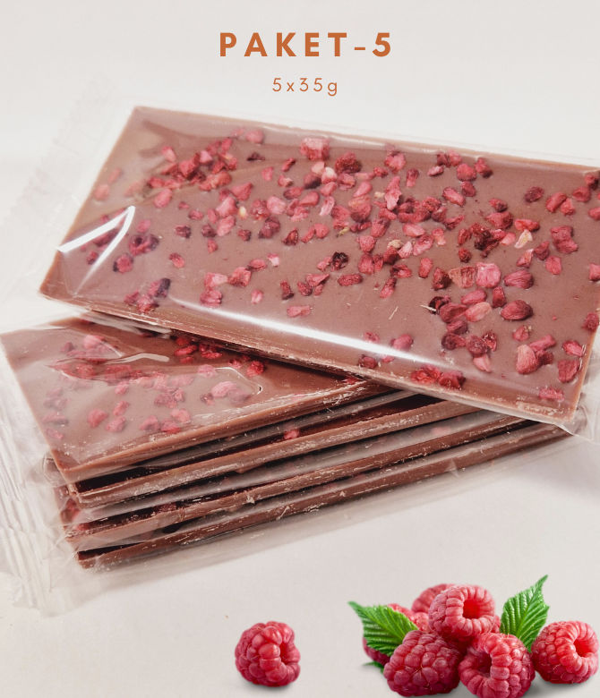 White chocolate (ECO) "BLONDI" (pack-5) - raspberry 5x35g