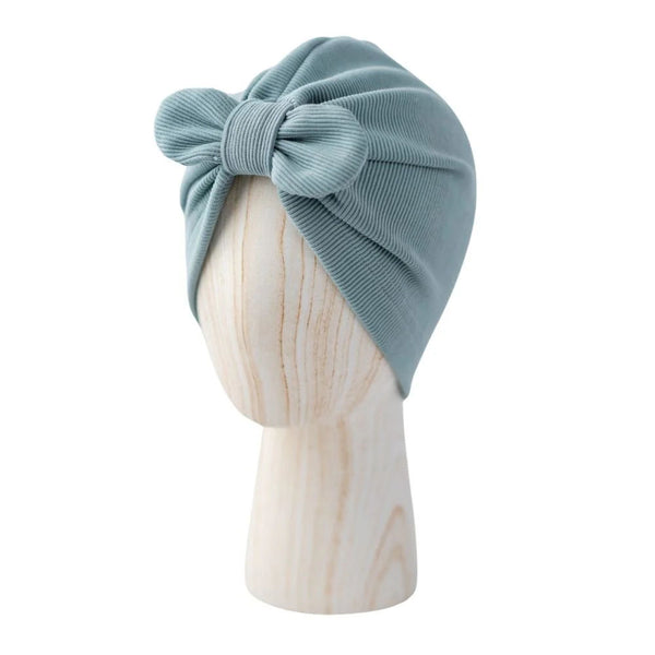Otroška kapa Turban - BOW ribbed Mint