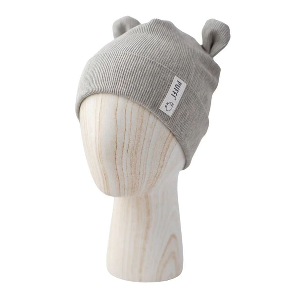 Otroška kapa Beanie - MEDO Ribbed SVETLO SIVA