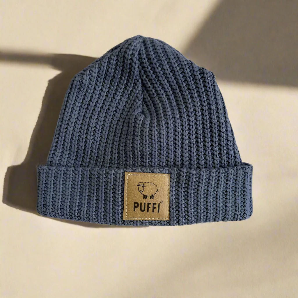 Knitted lined hat - Blue