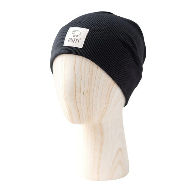 Otroška kapa Beanie - Ribbed ČRNA