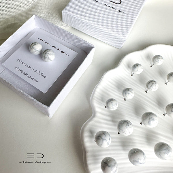 bulb uhani | marble srebrne bleščice